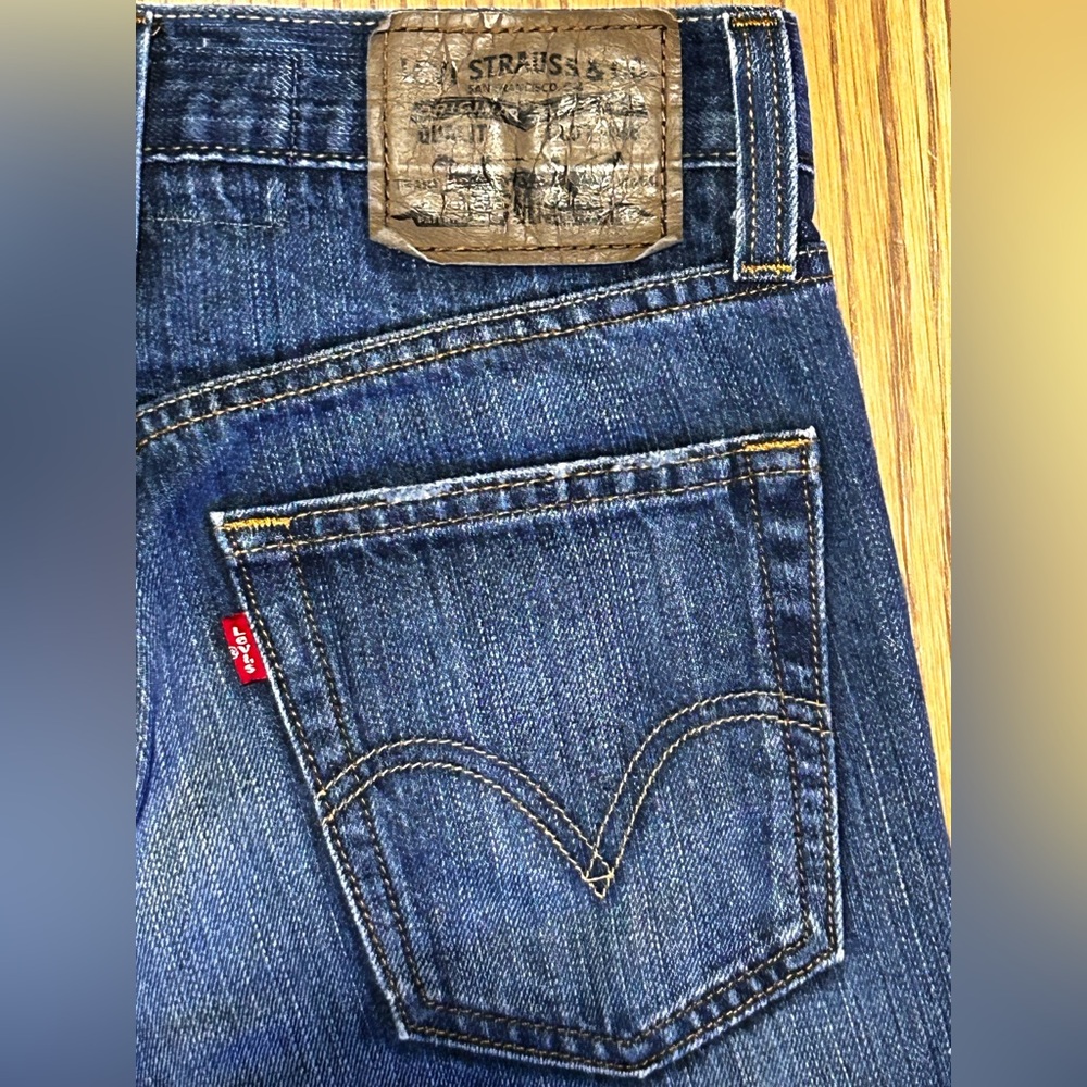 Levi’s 514 Slim Straight Jeans Men’s W 28” 32” Inseam Medium Wash Blue Denim Y2K - Picture 11 of 13